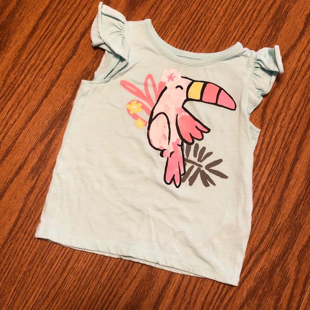 Mint Toucan Flutter Sleeve Shirt